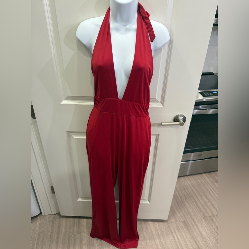 Elegant Red Jumpsuit